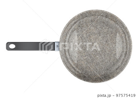 Frypan with Granite Inner Coating, top view. 3D rendering 97575419