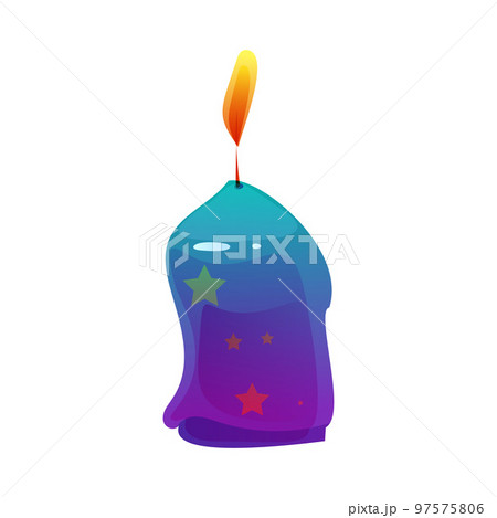 Burning Candle as Festival and Birthday Party Element Vector Illustration Burning Candle as Festival and Birthday Party Element Vector Illustration 97575806