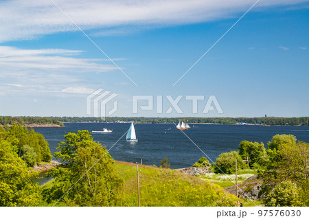 View to the sea from Suomenlinna Fortress. 97576030