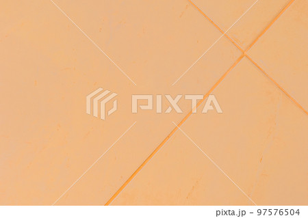 Orange light ceramic tile floor or wall in bathroom or kitchen texture surface background 97576504