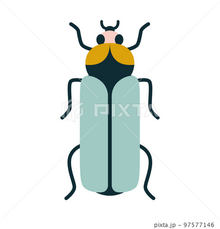 Cute isolated symmetrical flat bug in art deco style 97577146