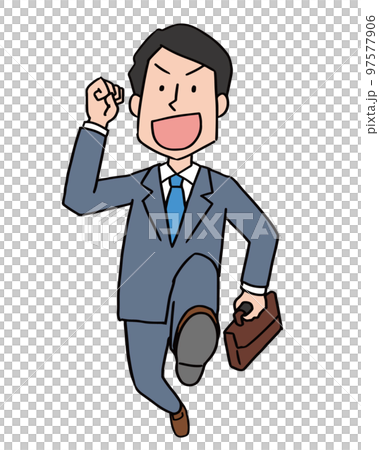 A male office worker who is doing well 97577906