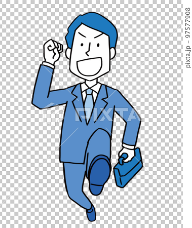 A male office worker who is doing well 97577908