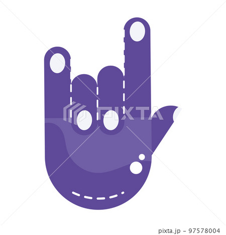 Isolated purple hand gesture icon Vector 97578004