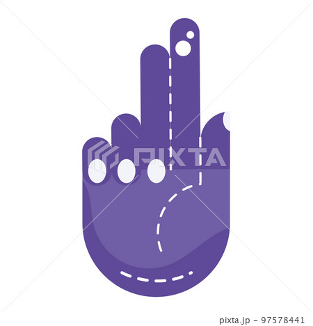 Isolated purple hand gesture icon Vector 97578441