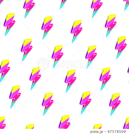 seamless colorful lightnings 97578509