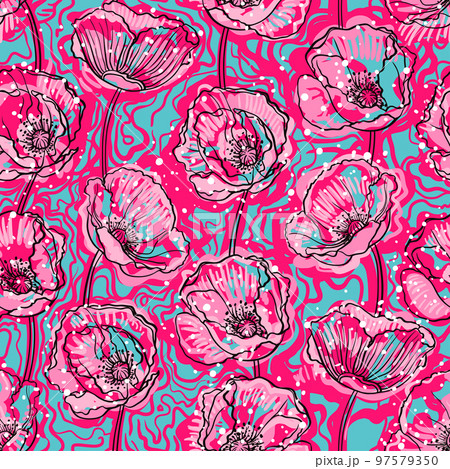 seamless abstract poppies seamless abstract poppies 97579350