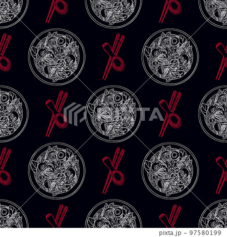seamless background of sketch tom yum 97580199