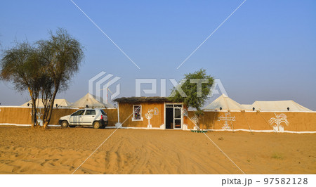 Beautiful tent camp in the Thar Desert 97582128