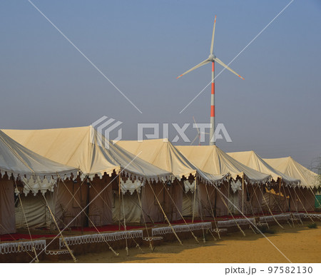 Beautiful tent camp in the Thar Desert Beautiful tent camp in the Thar Desert 97582130