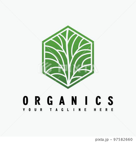 Simple plant stalk in block hexagon Image graphic icon logo design abstract concept vector stock. Can be used as symbols related to nature or green. 97582660