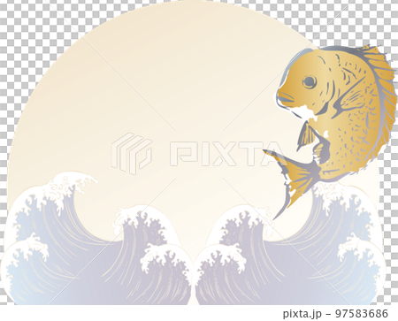 Sea bream and sea frame hand drawn simple illustration material 97583686