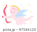 弓矢を持った天使の恋のキューピット 97584120