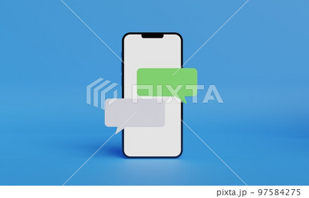 コピースペース吹き出し3DCGのイラスト 97584275