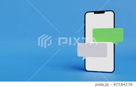 コピースペース吹き出し3DCGのイラスト 97584276