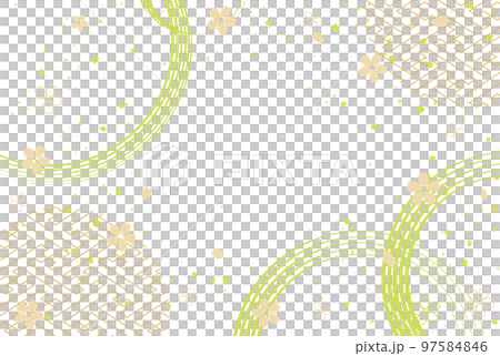 New Year's background illustration. A beautiful background with Japanese patterns. 97584846