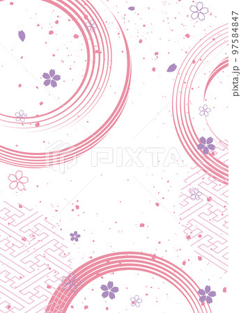 正月の背景イラスト。和柄をあしらった美しい背景。 97584847