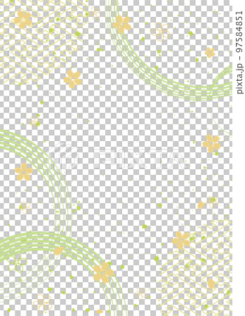 New Year's background illustration. A beautiful background with Japanese patterns. 97584851