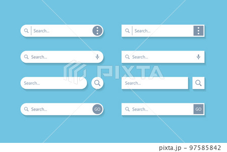Search bar in flat style. Website address vector illustration on isolated background. Internet link sign business concept. 97585842