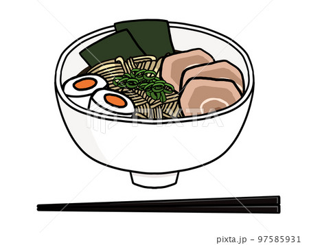 温かいラーメンのイラスト 97585931