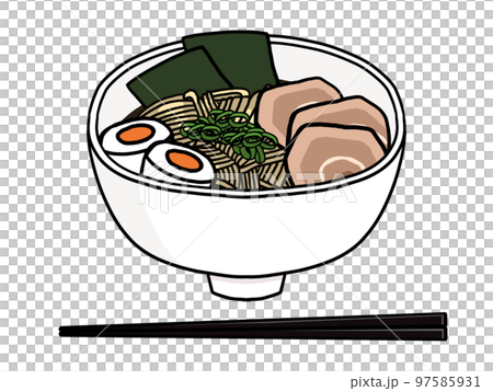 温かいラーメンのイラスト 97585931