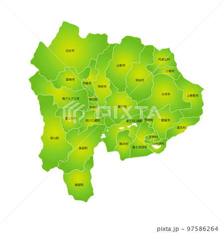 山梨県と市町村地図 97586264