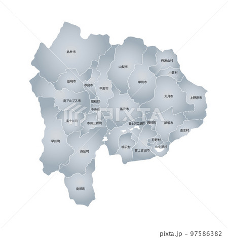 山梨県と市町村地図 山梨県と市町村地図 97586382