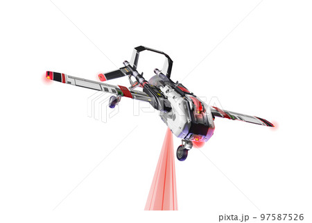 警護用ドローン(飛行機型：透過素材バージョン) 97587526
