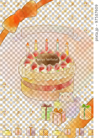 生日蛋糕小貓留言卡圖解（豎版） 97587609