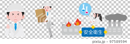 工場イラスト1　安全衛生　素材集2 97589594