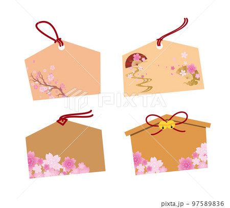 桜　春　和風　 絵馬 97589836