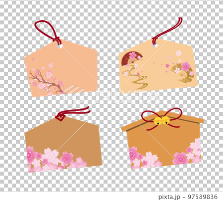 桜　春　和風　 絵馬 97589836
