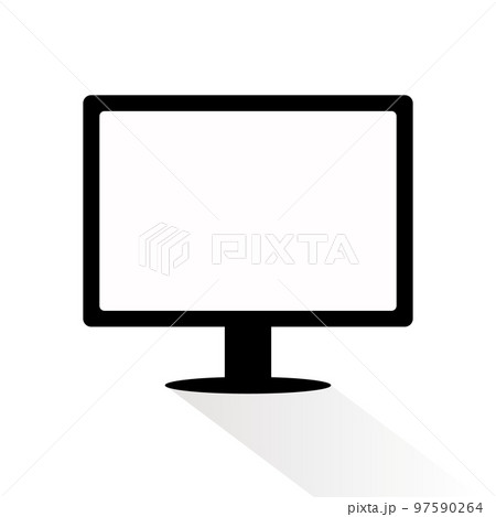 テレビと影のアイコン。ベクター。 97590264