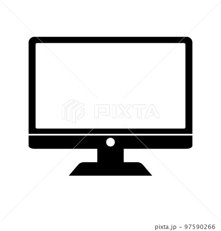 白い画面のデスクトップPCアイコン。ベクター。 97590266