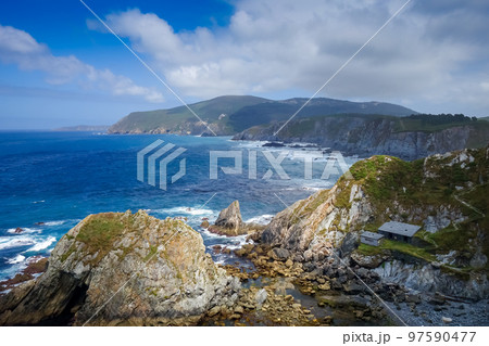 Ortigueira cliffs and atlantic ocean, Galicia, Spain 97590477