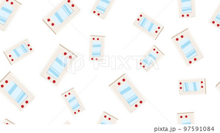 Seamless pattern endless with handheld game consoles, electronic toys old retro vintage hipster from 70s, 80s, 90s isolated on white background. Vector illustration 97591084