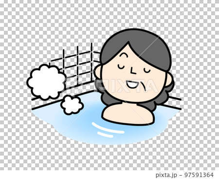 バスタイム　お風呂に入る人　人物 97591364