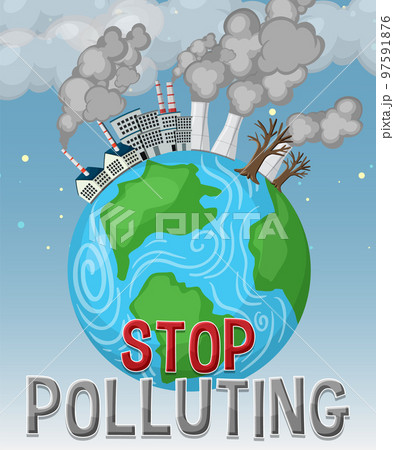 Stop pollution banner vector concept 97591876