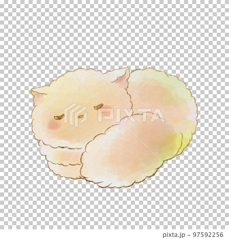 Illustration material: sleeping cat (hand drawn watercolor style) Illustration material: sleeping cat (hand drawn watercolor style) 97592256