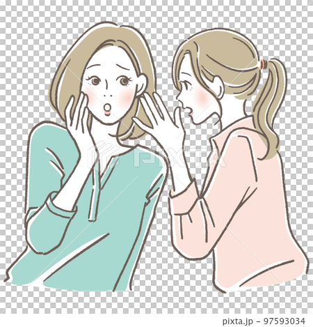 内緒話をする女性2人 97593034