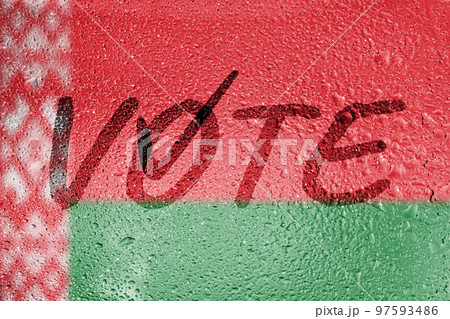 Voice - an inscription on the background of the flag of Belarus. Elections in Belarus. The will of the people of Belarus. Free elections in Belarus. Voice - an inscription on the background of the flag of Belarus. Elections in Belarus. The will of the people of Belarus. Free elections in Belarus. 97593486