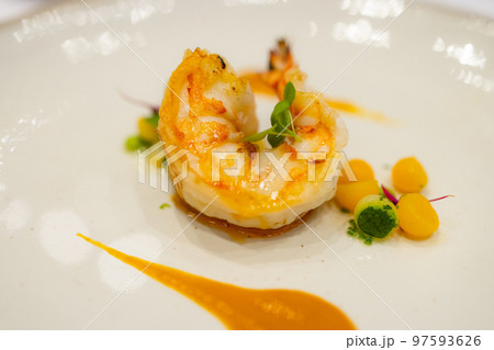 Small dish of the shrimp 97593626
