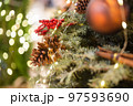 Christmas decoration hanging on the tree 97593690