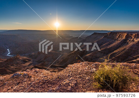 Sunset over fish river canyon Sunset over fish river canyon 97593726