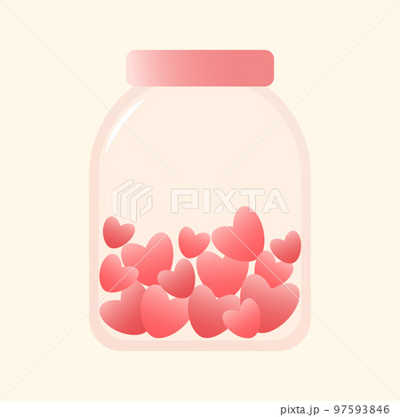 Jar with hearts. Valentine's day decoration. Isolated cartoon vector illustration Jar with hearts. Valentine's day decoration. Isolated cartoon vector illustration 97593846