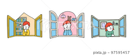 それぞれの個性がある三人の子どものイラスト 97595457