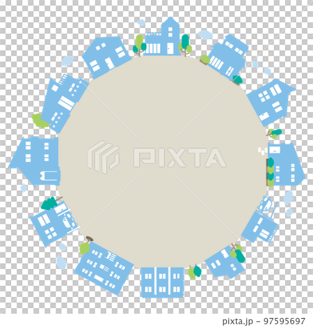 Cityscape circular illustration set of building icons (flat) Cityscape circular illustration set of building icons (flat) 97595697