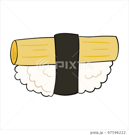 sushi with daikon and nori. vector illustration on a white background sushi with daikon and nori. vector illustration on a white background 97596222