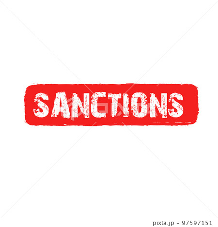 Sanctions red label and badge, button, stamp isolated on white background. Sanctions sticker Sanctions red label and badge, button, stamp isolated on white background. Sanctions sticker 97597151