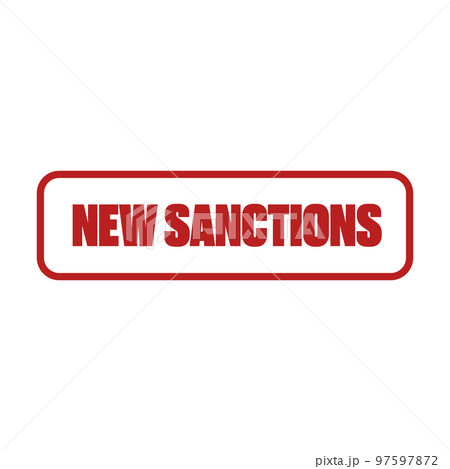 New Sanctions red label and badge, button, stamp isolated on white background. New Sanctions sticker 97597872